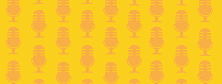 Microphones on a Yellow Background