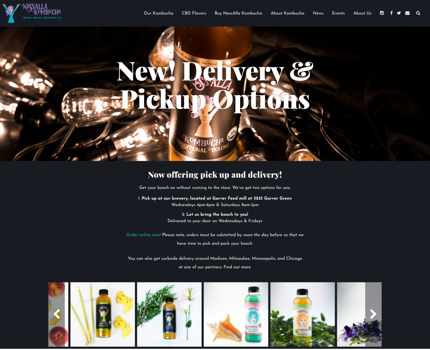 NessAlla Kombucha Website Redesign